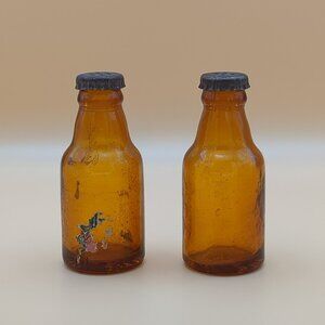 Antique Mini Bottle Salt and Pepper Shakers - Vintage - Rustic